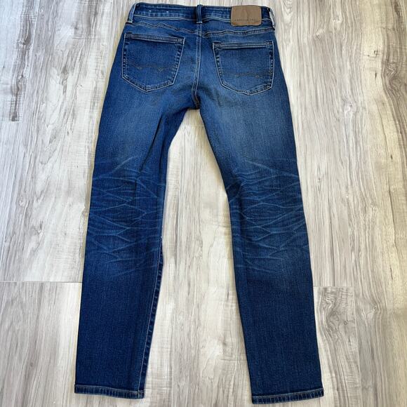 American Eagle Next level AirFlex Skinny Distressed blue Jeans Size W28 L30 - Picture 2 of 11
